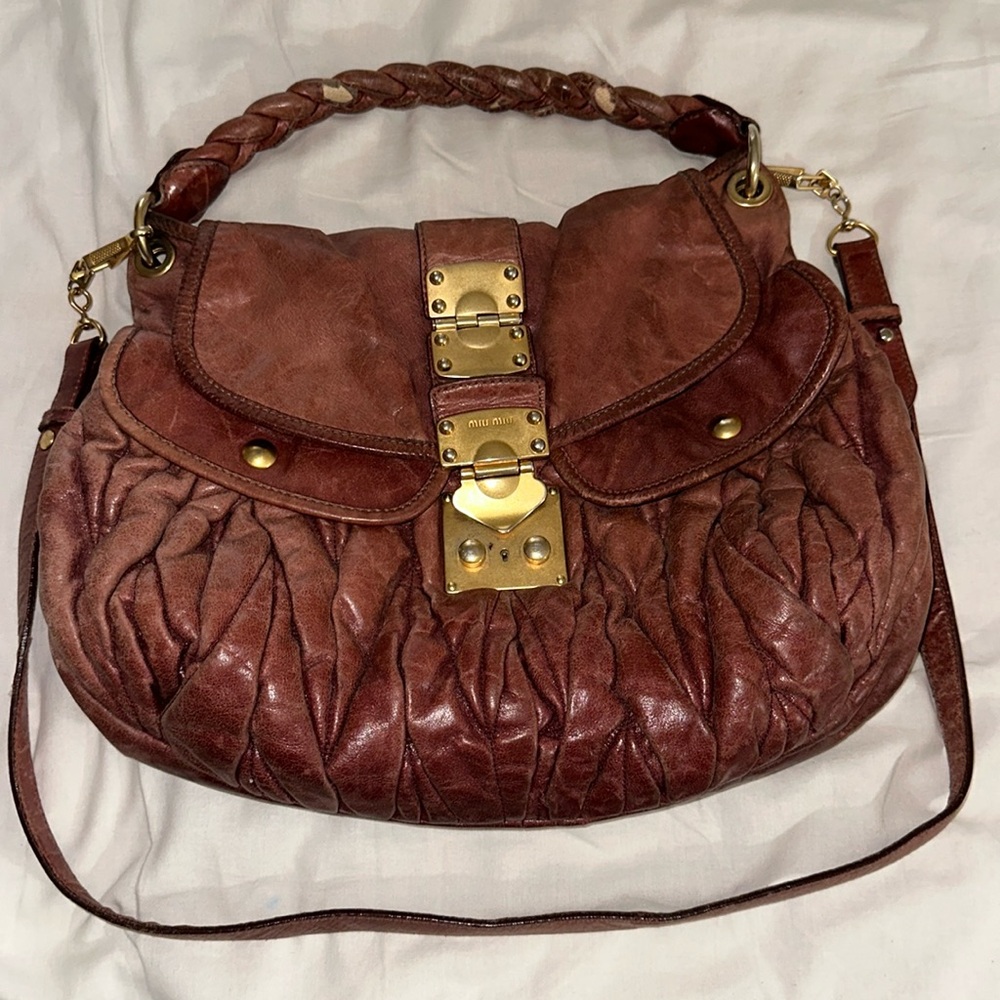 Miu Miu Matalese Nappa 2 way bag 💯 authentic